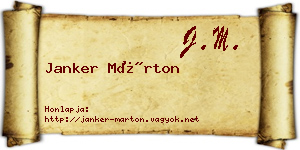 Janker Márton névjegykártya
