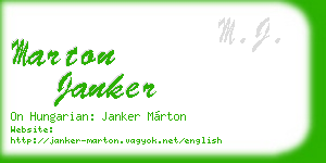 marton janker business card