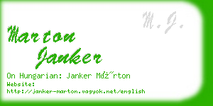 marton janker business card